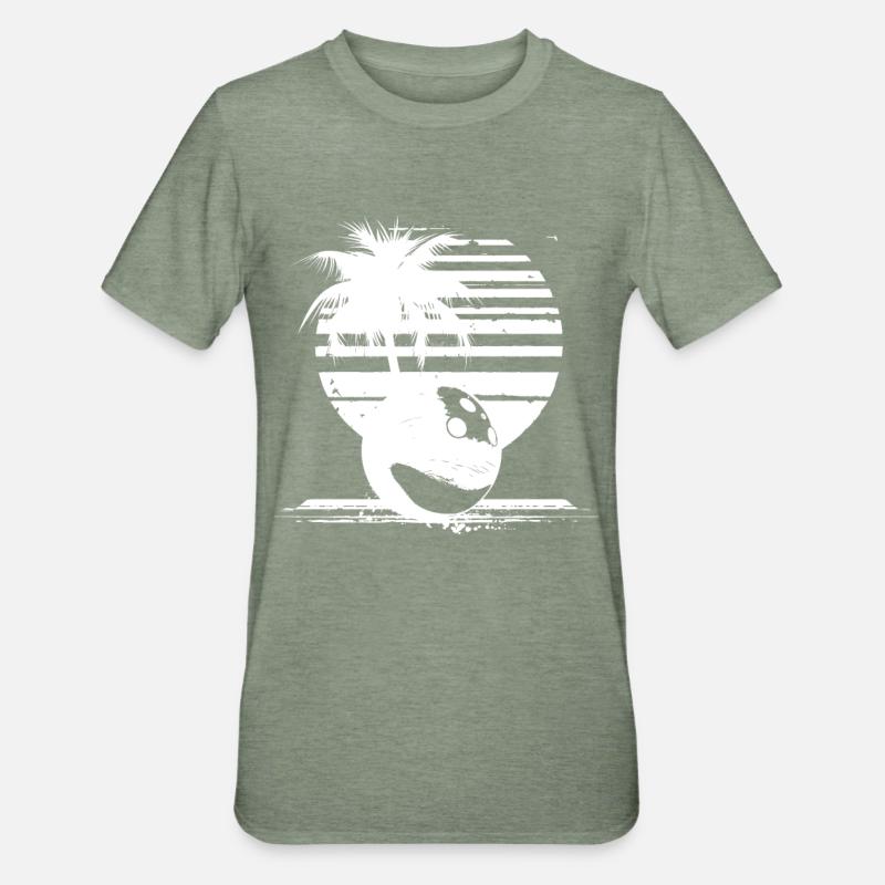 Bowlingkugel - Unisex Polycotton T-Shirt - Militärgrün meliert