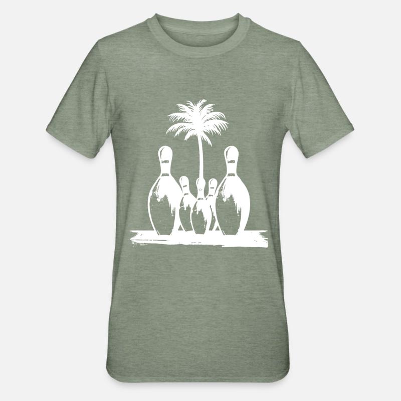Dessin de bowling - T-shirt polycoton Unisexe - vert kaki chiné