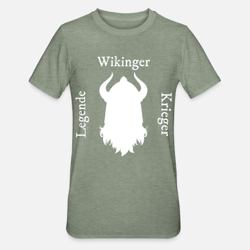 Wikinger Kriegergeist - Unisex Polycotton T-Shirt - Militärgrün meliert
