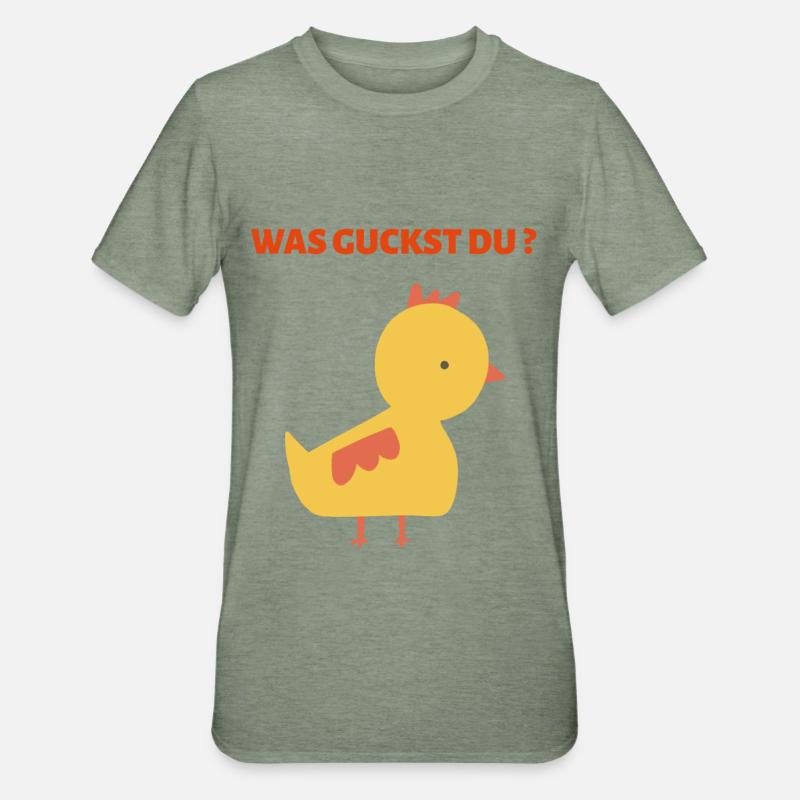 QU’EST-CE QUE VOUS REGARDEZ ? - T-shirt polycoton Unisexe - vert kaki chiné