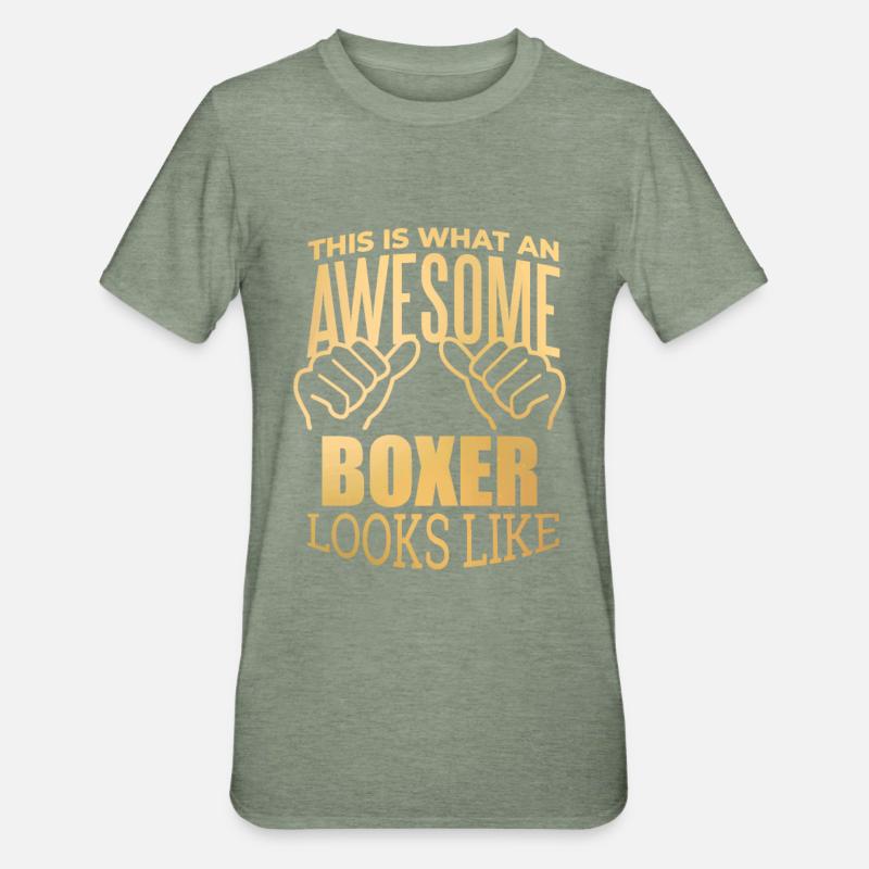 boxe - T-shirt polycoton Unisexe - vert kaki chiné
