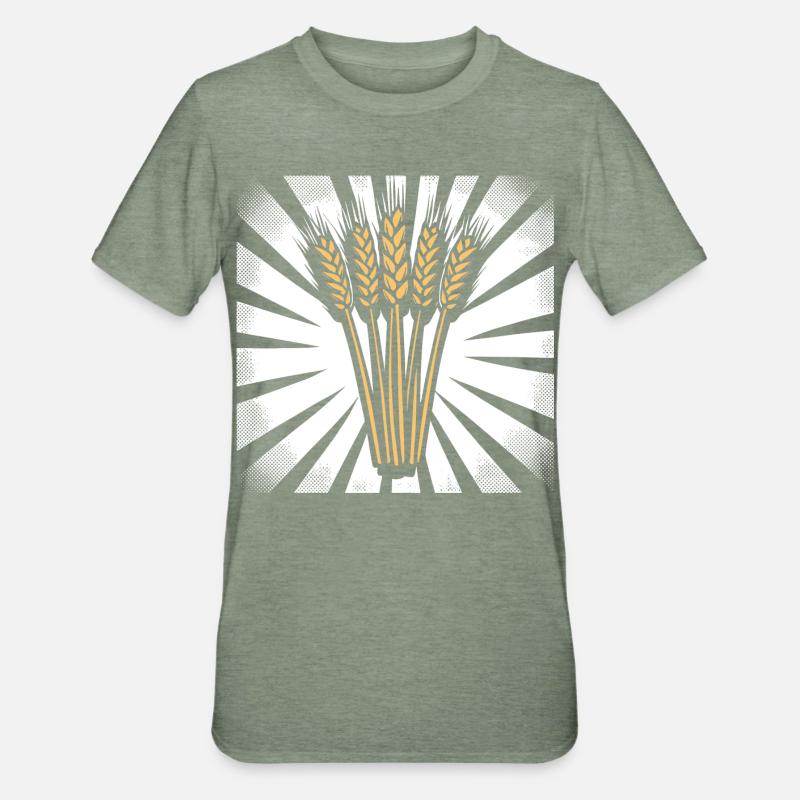 5 Wheat Ears Highlight Gold - Unisex Polycotton T-Shirt - heather military green