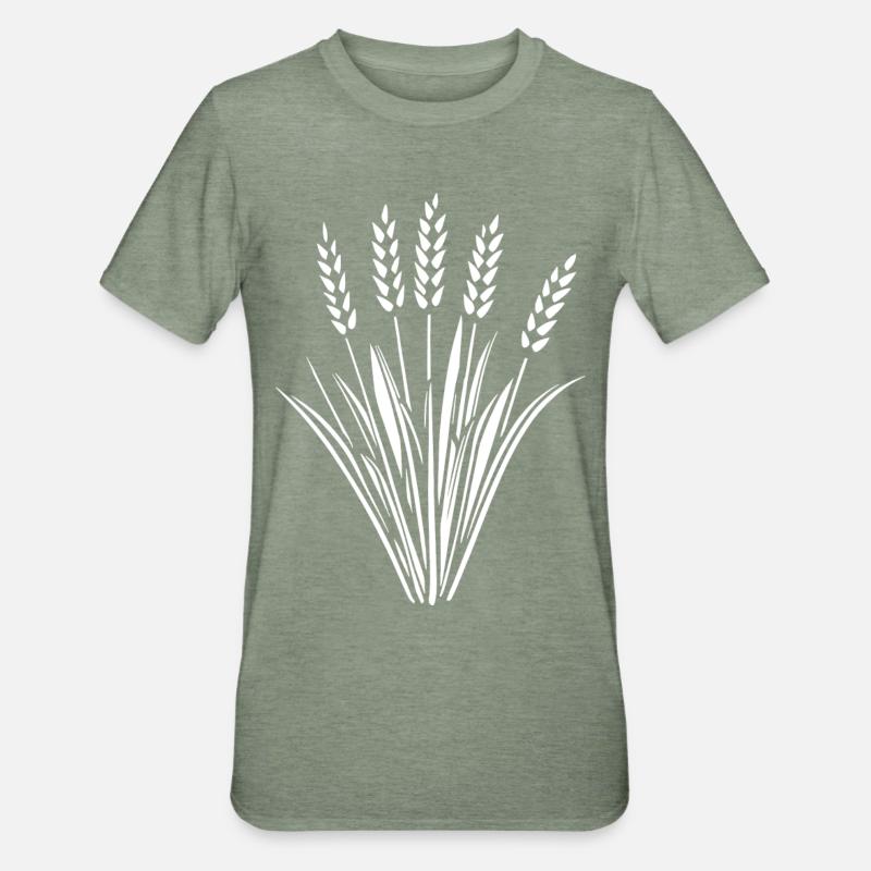 5 épis de blé - T-shirt polycoton Unisexe - vert kaki chiné