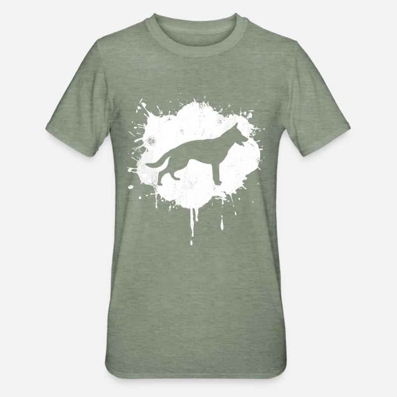 Schäferhund - Unisex Polycotton T-Shirt - Militärgrün meliert