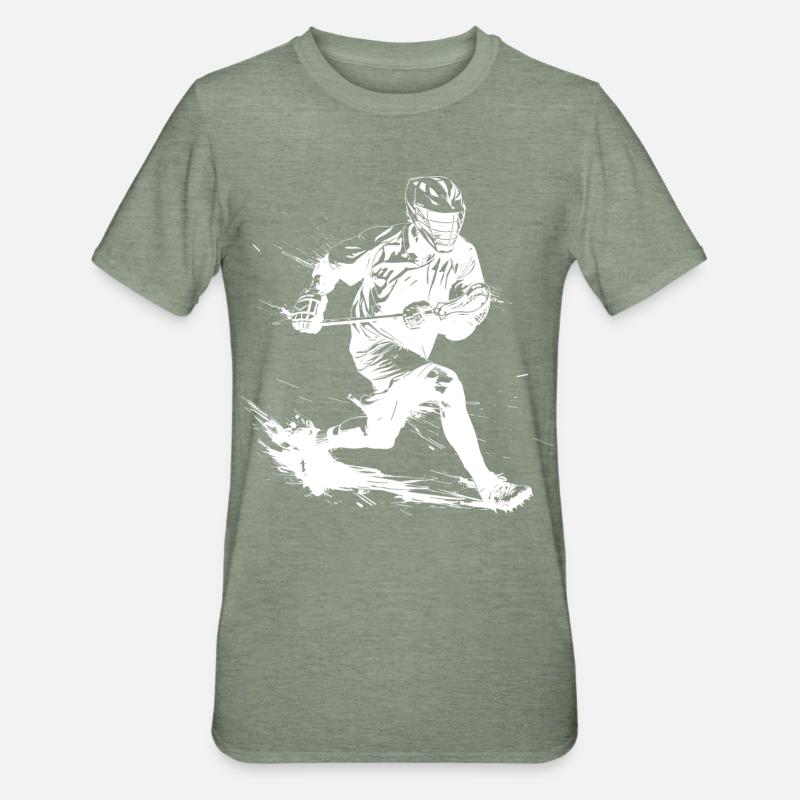 Dessin de garçon de crosse - T-shirt polycoton Unisexe - vert kaki chiné