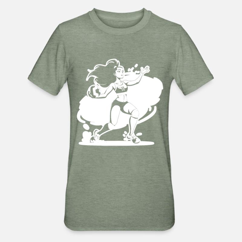 Volleyball Player Comic Look - Unisex Polycotton T-Shirt - heather military green