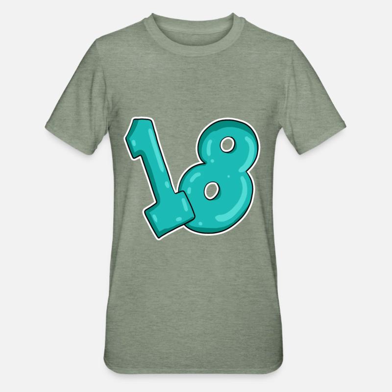 Dix-huit 18 Numéro Numéro - T-shirt polycoton Unisexe - vert kaki chiné