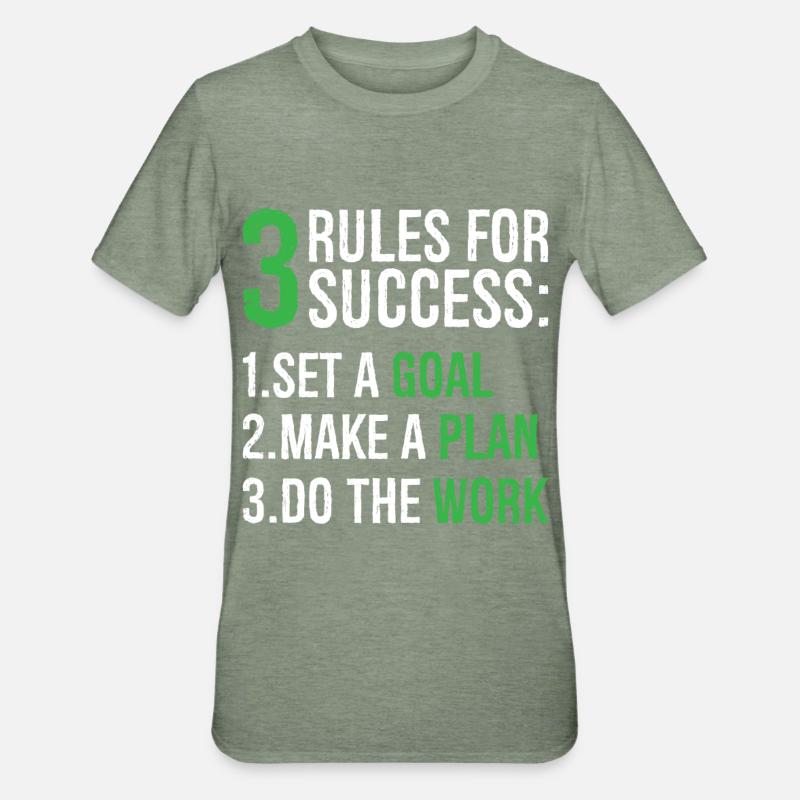 3 rules for success - Unisex Polycotton T-Shirt - heather military green