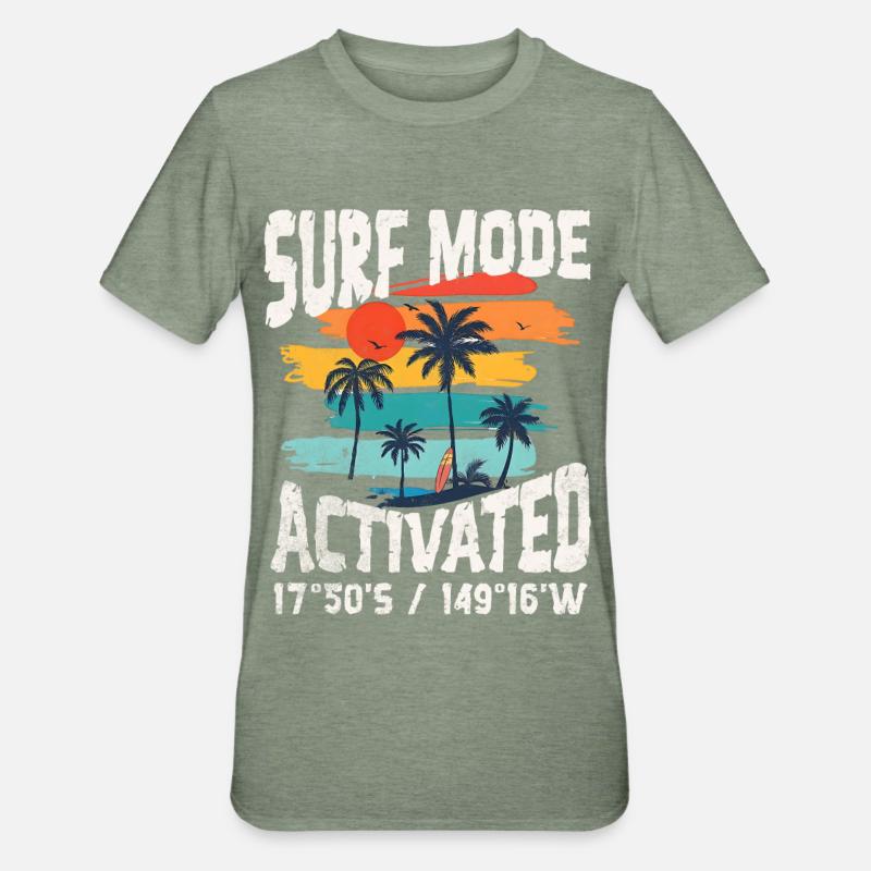 Surf mode activated Copy - T-shirt polycoton Unisexe - vert kaki chiné