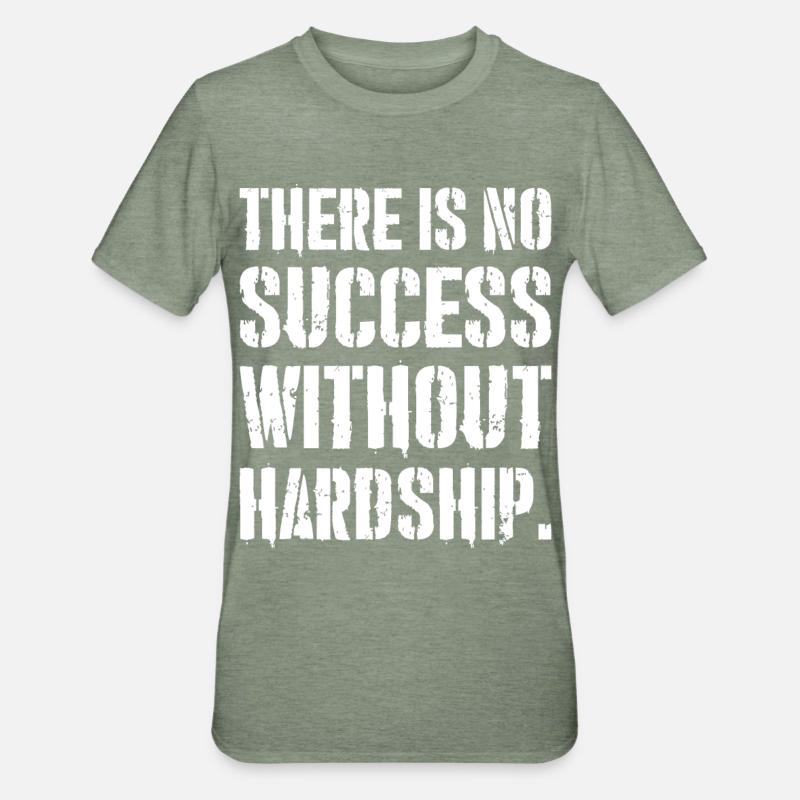 Il n’y a pas de succès sans difficultés - T-shirt polycoton Unisexe - vert kaki chiné