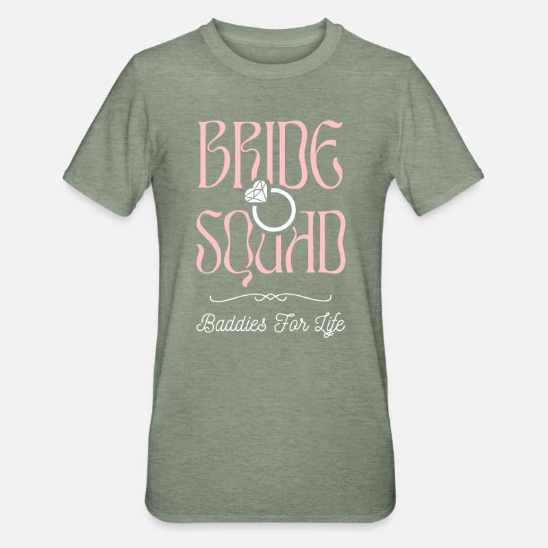 Bride Squad - Hen Crew - Unisex Polycotton T-Shirt - heather military green