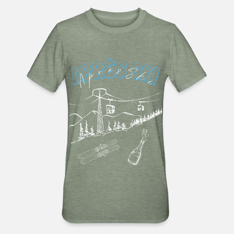 Cooler Unisex-After-Ski-Pullover, Après-Ski - Unisex Polycotton T-Shirt - Militärgrün meliert