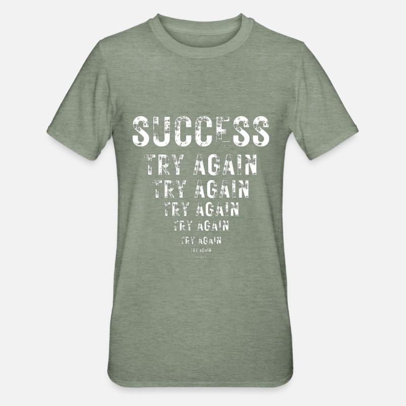 Succès Motivation Persévérance Agitation - T-shirt polycoton Unisexe - vert kaki chiné