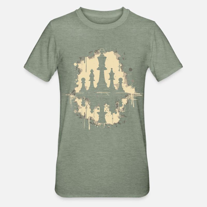 Pièces d’échecs Graffiti - T-shirt polycoton Unisexe - vert kaki chiné