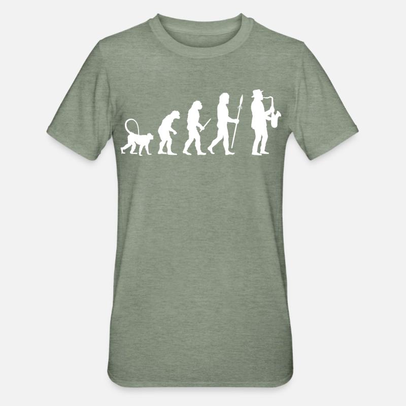 Evolution der Jazz Musik - Unisex Polycotton T-Shirt - Militärgrün meliert