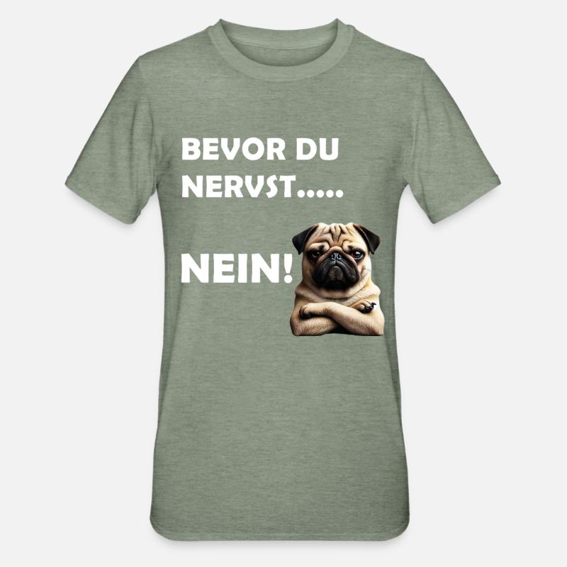 Bevor du nervst... Nein! - Unisex Polycotton T-Shirt - Militärgrün meliert