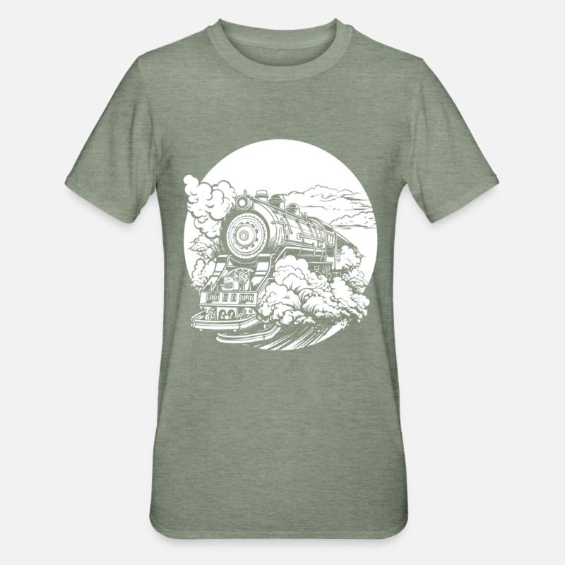 Train - T-shirt polycoton Unisexe - vert kaki chiné