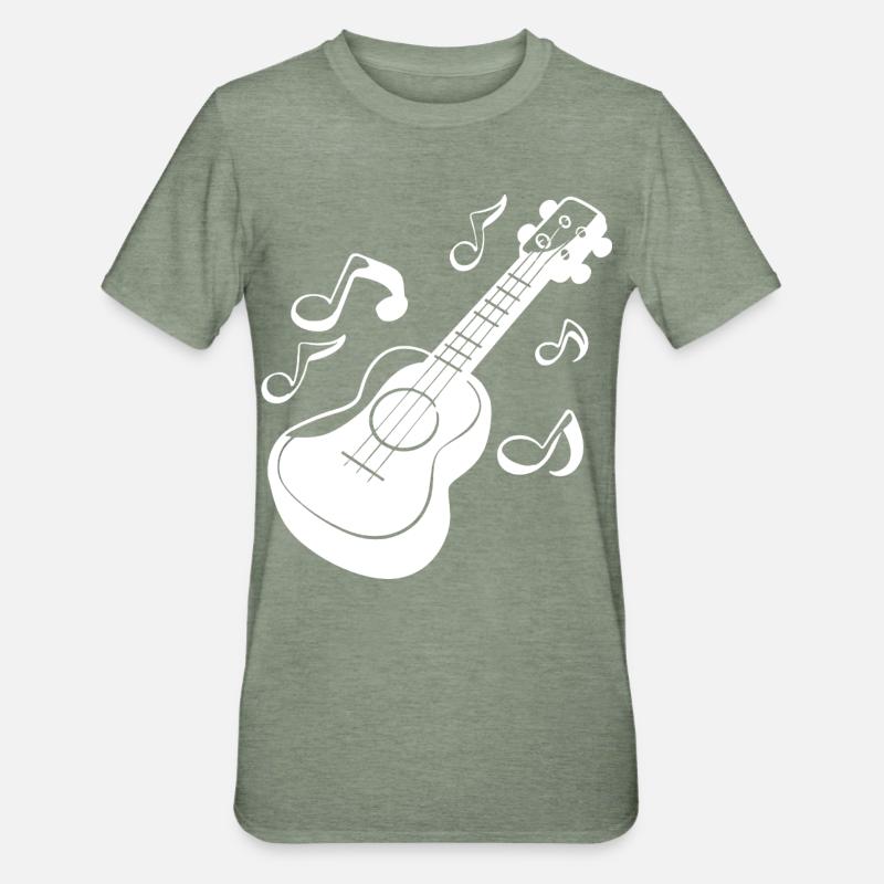 Graphiques Ukulele - T-shirt polycoton Unisexe - vert kaki chiné