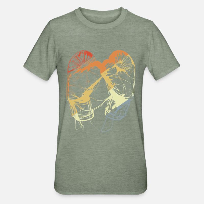 Gants de boxe rétro - T-shirt polycoton Unisexe - vert kaki chiné