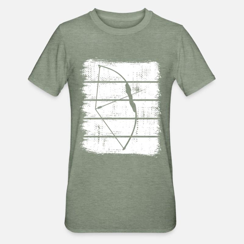 Bogenjagd - Unisex Polycotton T-Shirt - Militärgrün meliert