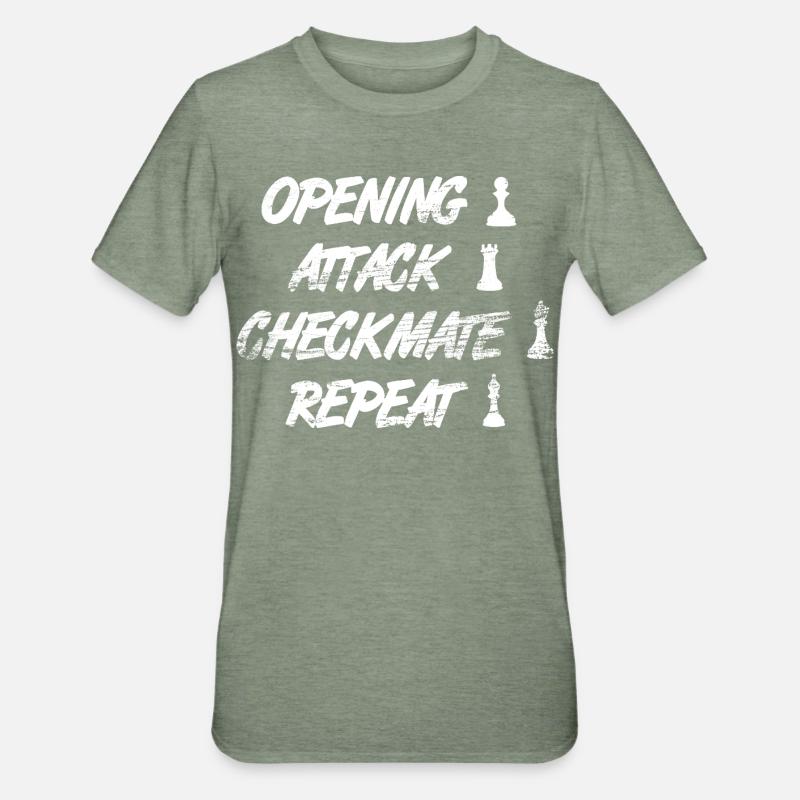 Schach Techniken - Unisex Polycotton T-Shirt - Militärgrün meliert