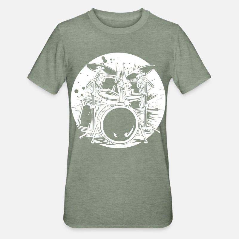 Percussion - T-shirt polycoton Unisexe - vert kaki chiné