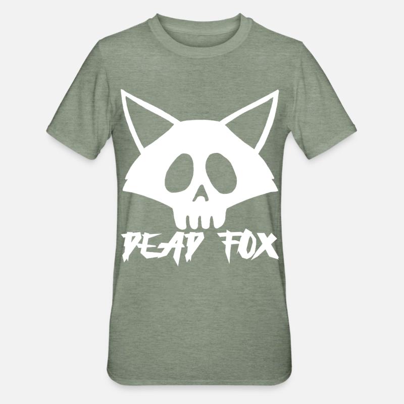 White Fox Skull - Unisex Polycotton T-Shirt - heather military green