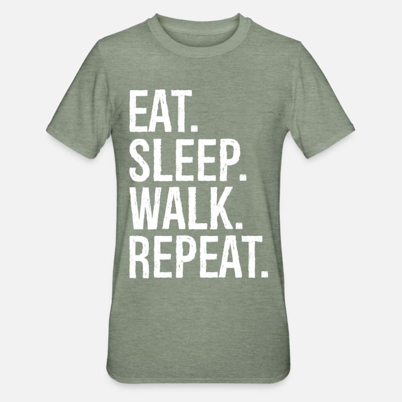 Manger Somnambule Marcher Répéter - T-shirt polycoton Unisexe - vert kaki chiné