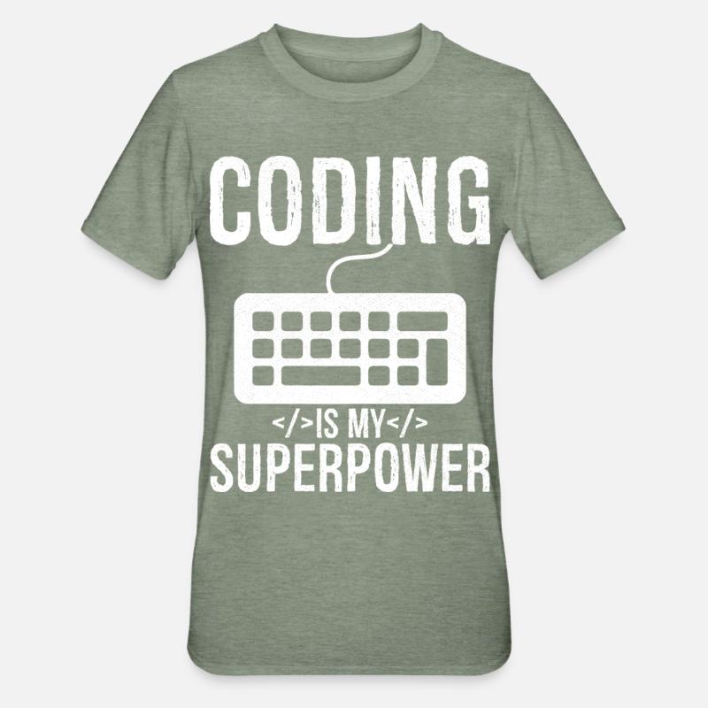 Coding is my superpower - Unisex Polycotton T-Shirt - heather military green