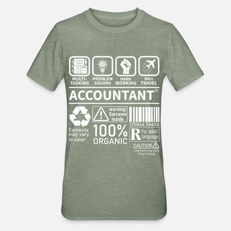 Accountant Multi Tasking Problem Solving - Unisex Polycotton T-Shirt - Militärgrün meliert