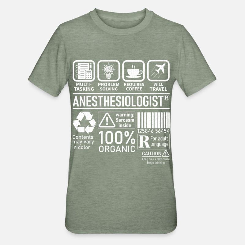 Anestesista multi tasking problem solving - Maglietta unisex, mix cotone e poliestere - verde militare melange
