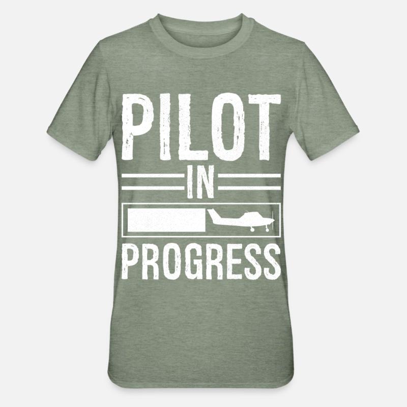 Pilote en cours - T-shirt polycoton Unisexe - vert kaki chiné