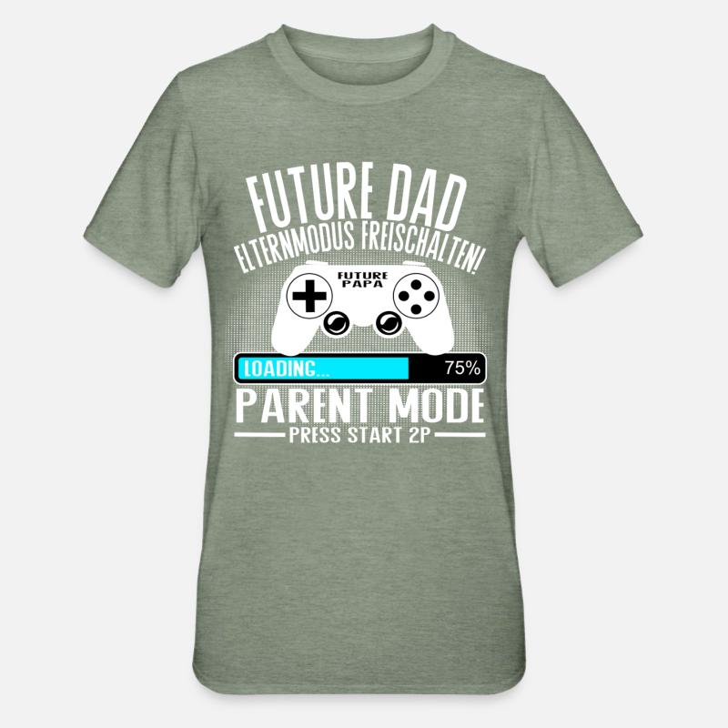 Future Dad – Parent Mode On - Unisex Polycotton T-Shirt - Militärgrün meliert