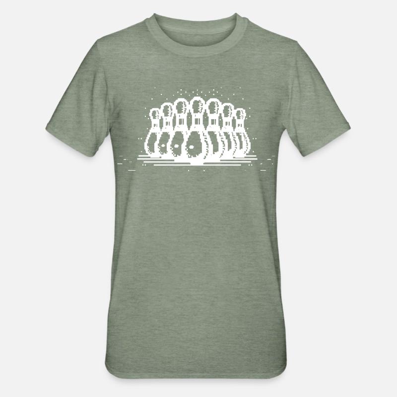 Quilles de bowling Pixel Graphic - T-shirt polycoton Unisexe - vert kaki chiné