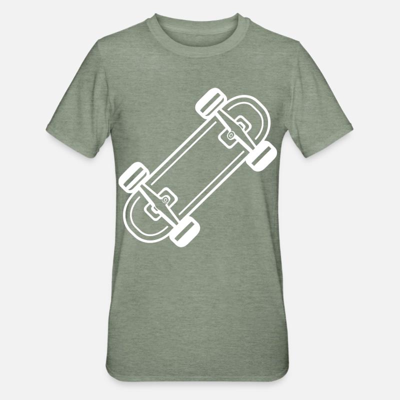 Skateboard Style Bande Dessinée - T-shirt polycoton Unisexe - vert kaki chiné