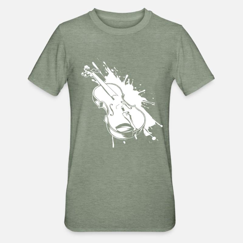 Graffiti de violon - T-shirt polycoton Unisexe - vert kaki chiné