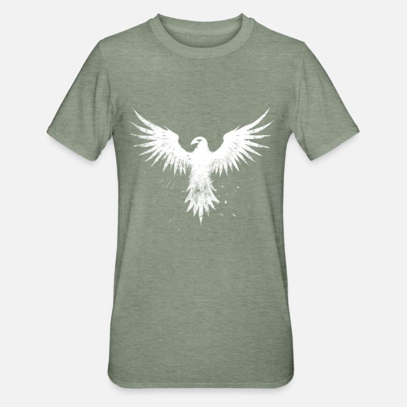 White Phoenix - Unisex Polycotton T-Shirt - heather military green