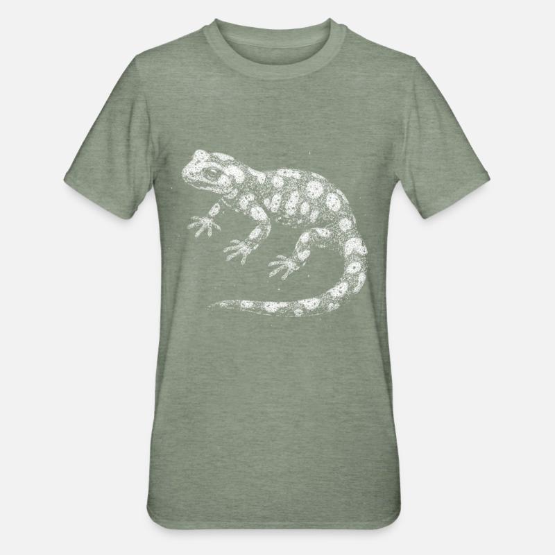 Salamandre de feu - T-shirt polycoton Unisexe - vert kaki chiné