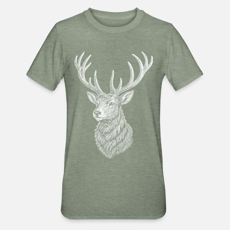 Deer - Unisex Polycotton T-Shirt - heather military green