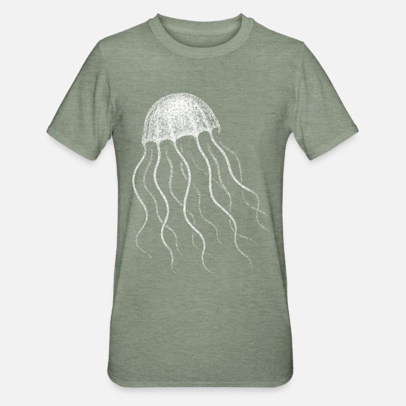 Jellyfish - Unisex Polycotton T-Shirt - heather military green
