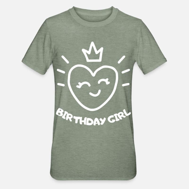 AnniversaireFilleCoeur - T-shirt polycoton Unisexe - vert kaki chiné