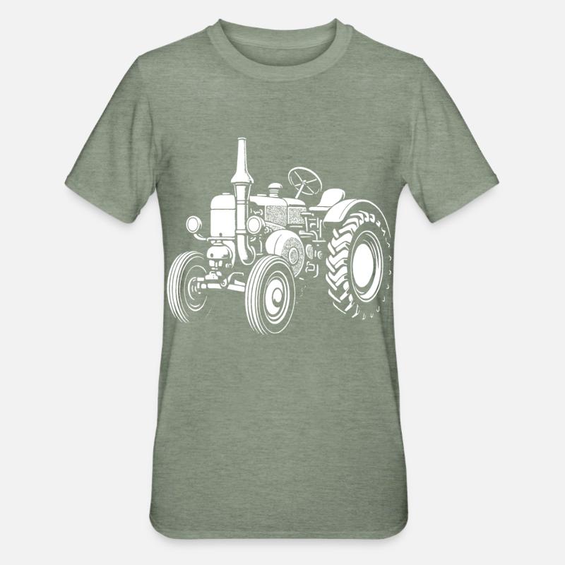 Nostalgischer Ackerheld - Unisex Polycotton T-Shirt - Militärgrün meliert