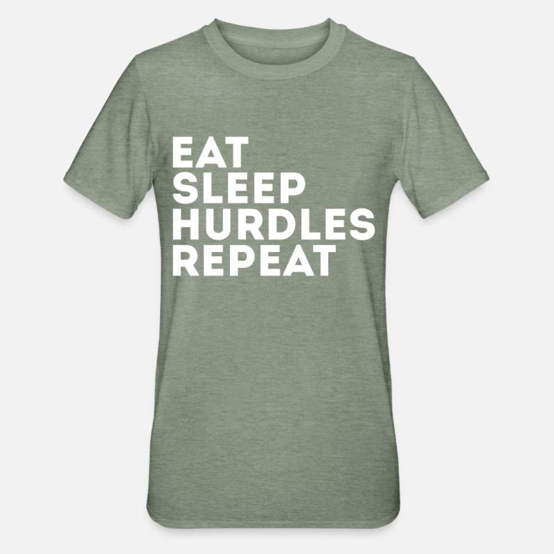 Manger Dormir Obstacles Répéter - T-shirt polycoton Unisexe - vert kaki chiné
