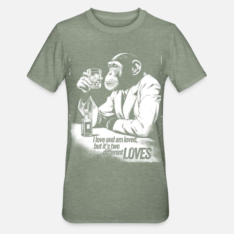Conception sophistiquée de Monkey Cheers - T-shirt polycoton Unisexe - vert kaki chiné