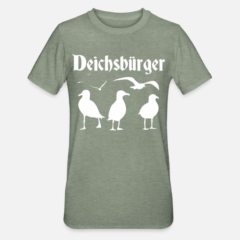Équipage du Deichsbürger Seagull - T-shirt polycoton Unisexe - vert kaki chiné