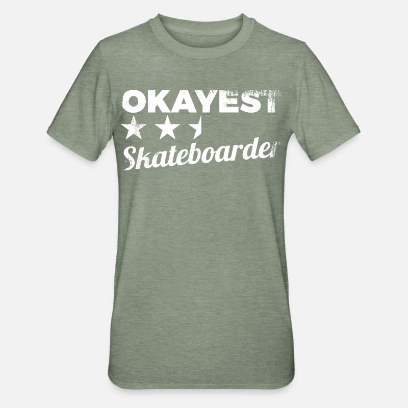 Durchschnittlicher Skateboarder - Unisex Polycotton T-Shirt - Militärgrün meliert