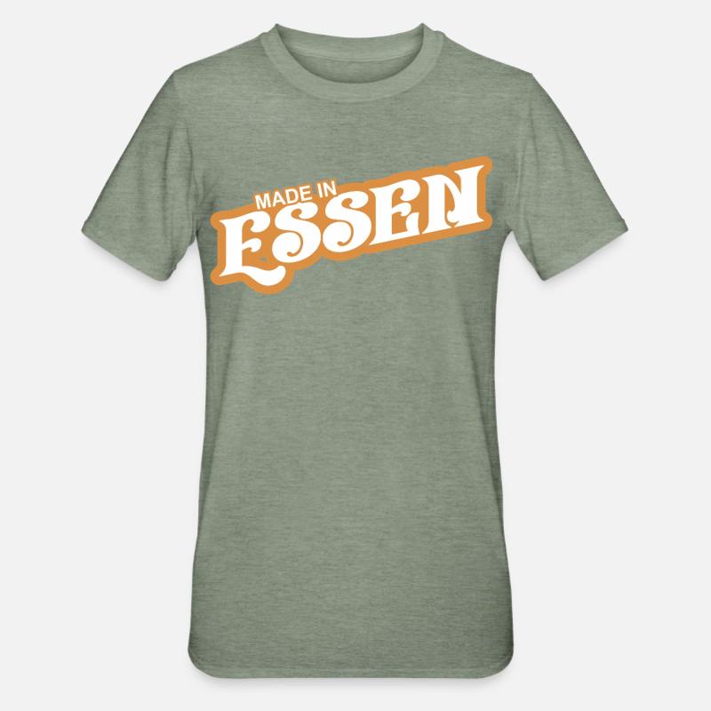 Essen - parce que c’est votre ville ! - T-shirt polycoton Unisexe - vert kaki chiné