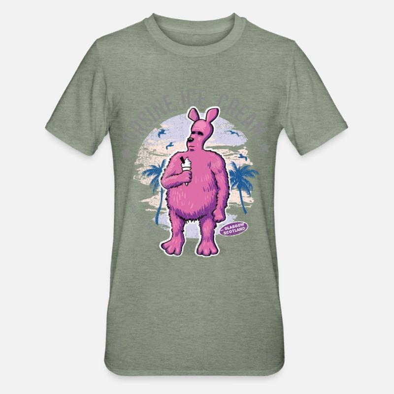 Ursine Eiscreme - Unisex Polycotton T-Shirt - Militärgrün meliert