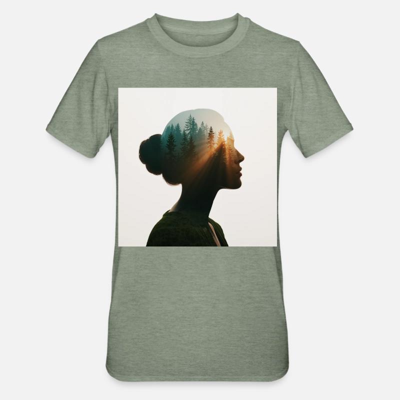 Waldseele - Unisex Polycotton T-Shirt - Militärgrün meliert