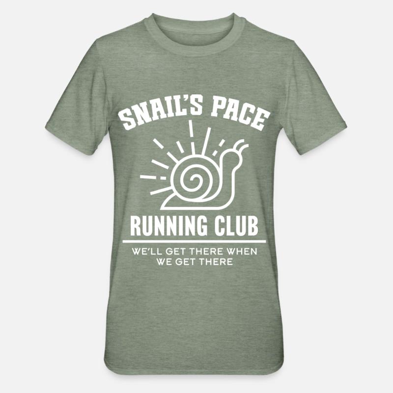 Club de course Snail’s Pace - T-shirt polycoton Unisexe - vert kaki chiné